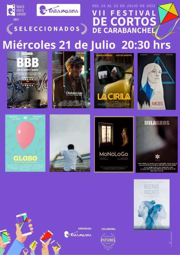 VII Festival de cortos de Carabanchel  <br />
Miércoles 21 de julio